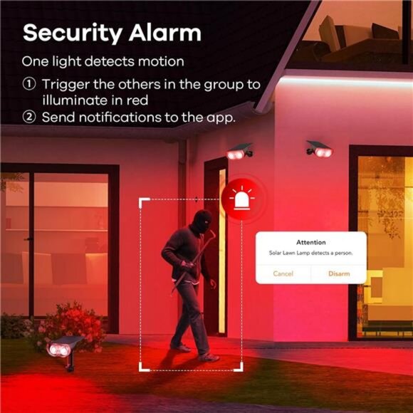 Smart Solar Spot Lights Outdoor SL5 with Motion Sensor, APP Control - Picture 2 of 7